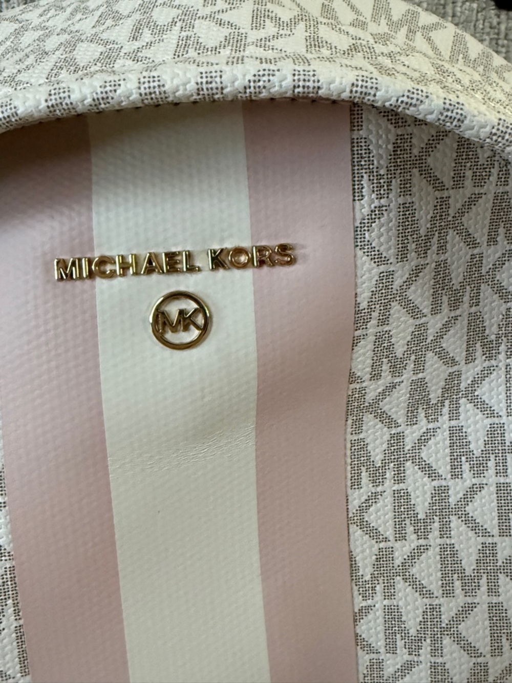 Michael Kors Cream & Blush Signature Stripe Mini Backpack - Picture 3 of 7